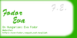 fodor eva business card